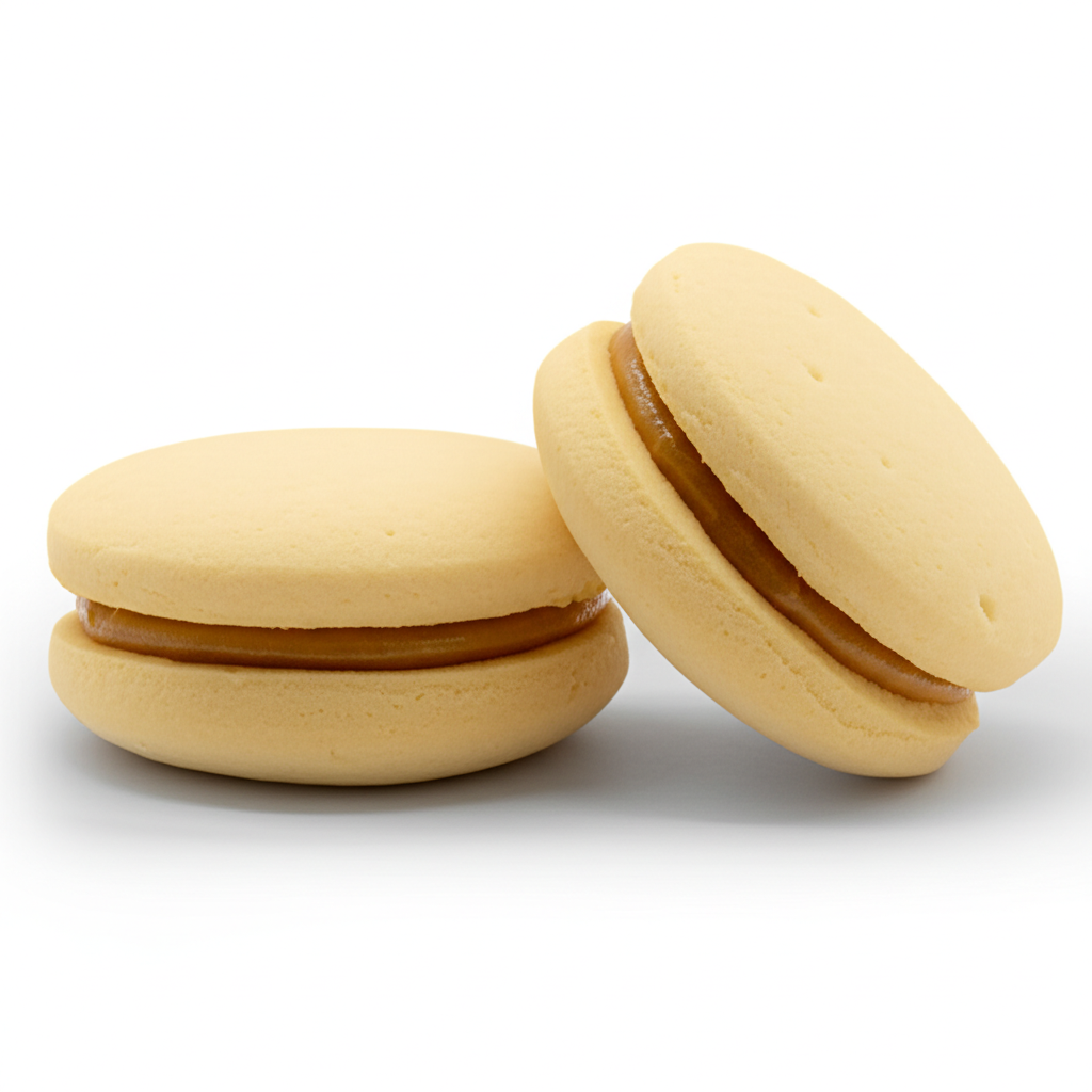 Alfajor artesanal, fecula de maíz, harina, mantequilla vegetal panela orgánica, crema de maní- Vitalital