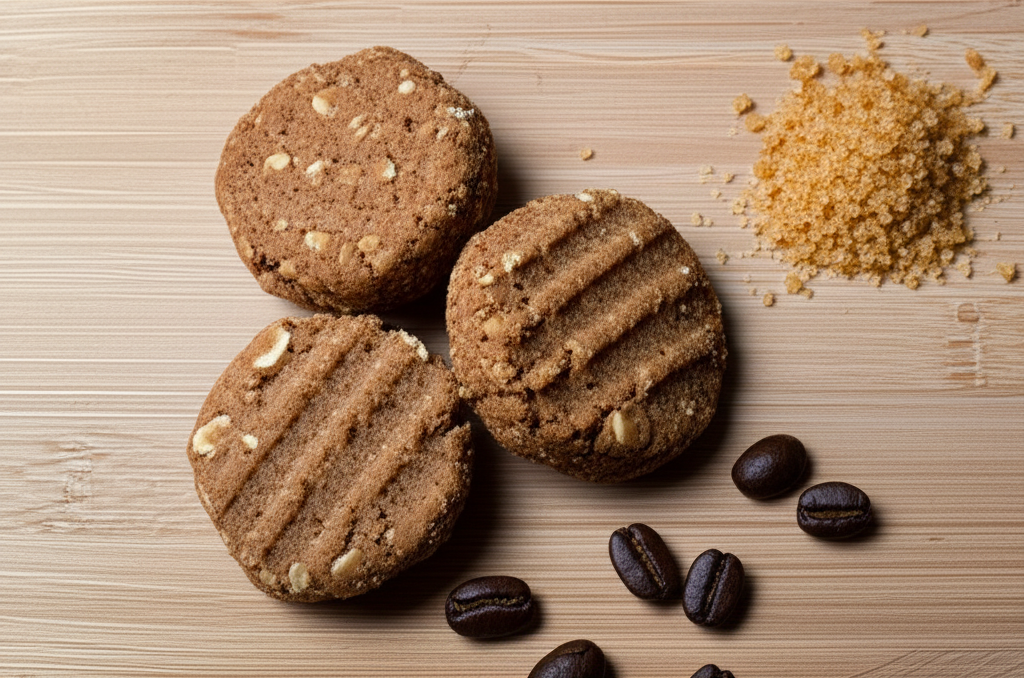 Galletas de café, avena y mantequilla endulzadas con panela orgánica
